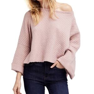 Free People I Cant Wait Knit Crop Sweater